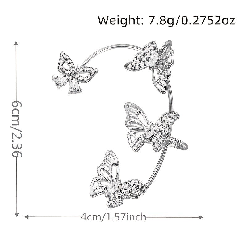 Elegant Butterfly Ear Clips | No-Piercing, All-Season, Plated K, Glass Mosaic, By Yugeweer NovaCart