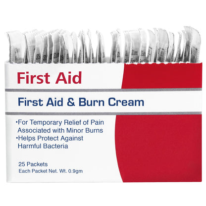 First Aid & Burn Cream .9gm. Pouch, 25 per box quakekits.com