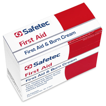 First Aid & Burn Cream .9gm. Pouch, 25 per box quakekits.com