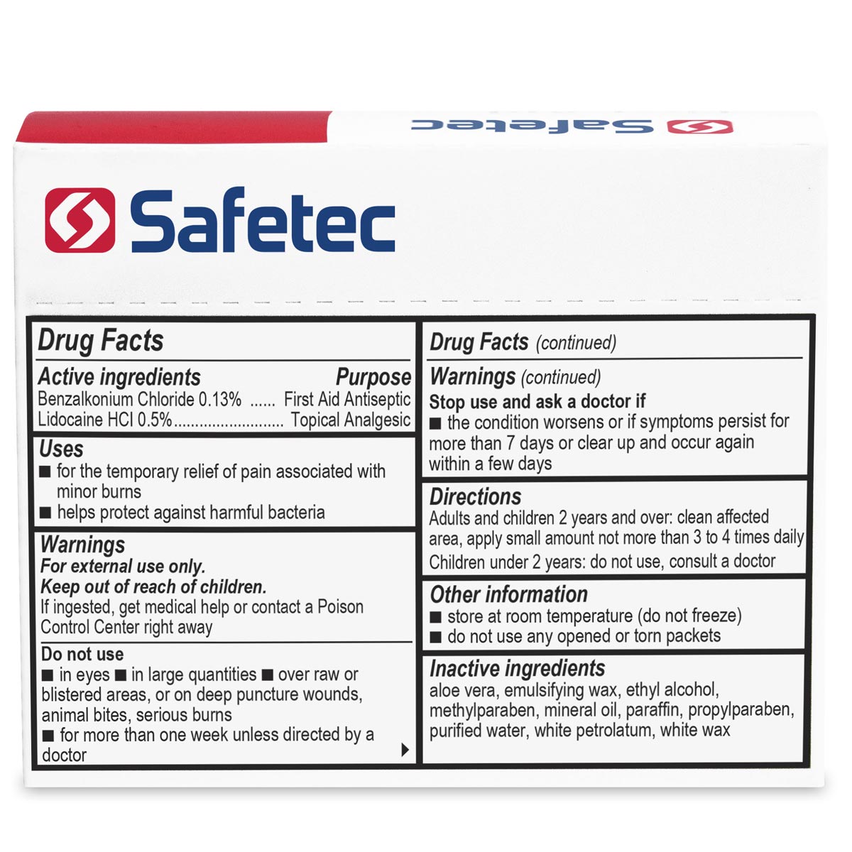 First Aid & Burn Cream .9gm. Pouch, 25 per box quakekits.com