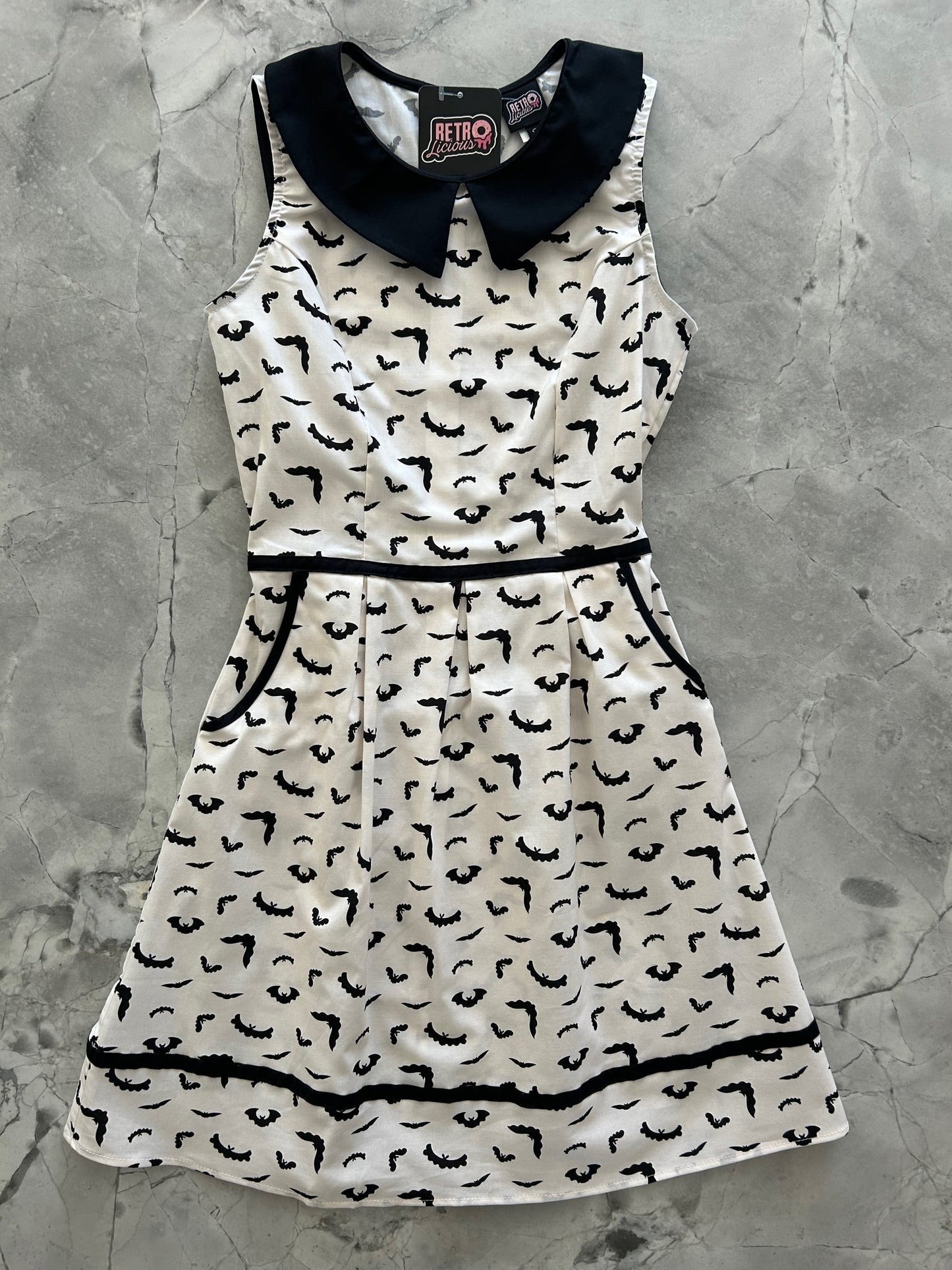 Bats Collared Dress Retrolicious