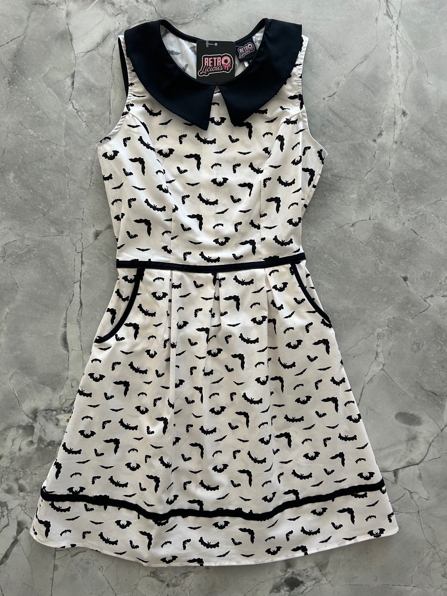 Bats Collared Dress Retrolicious