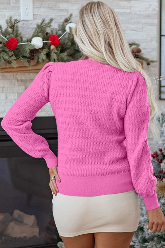 Solid Knit Ribbed Cuff Crewneck Sweater Shop Style & More | Fresh Looks, Everyday Deals & Free Shipping