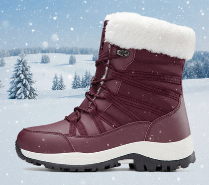 Women’s Winter Fleece-Lined Thicker Non-Slip Cotton-Padded Outdoor Mid-Boots FitiqueFit