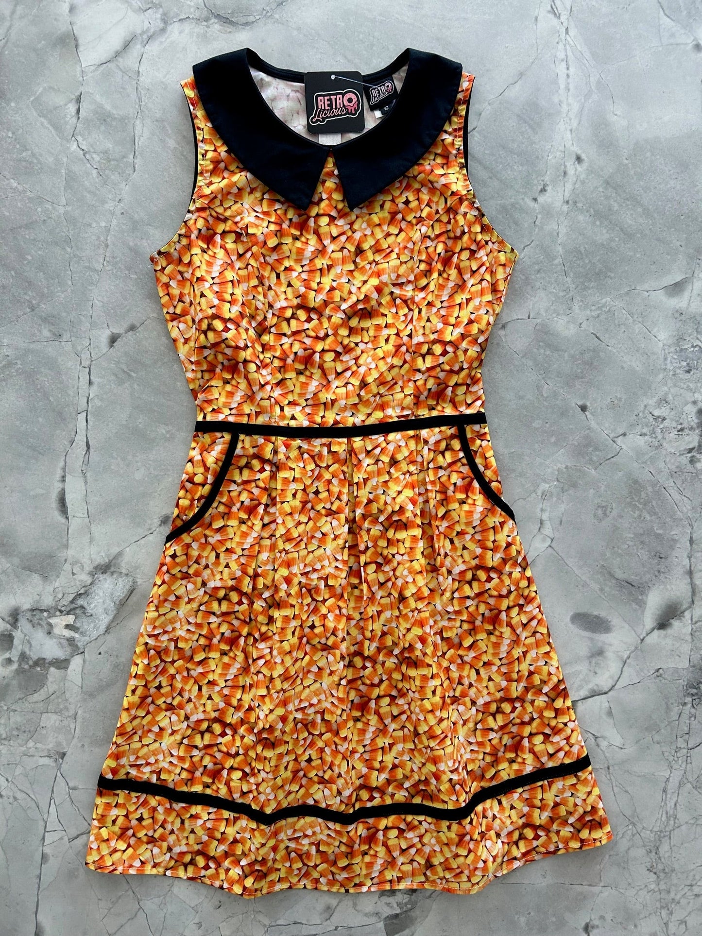 Candy Corn Collared Dress Retrolicious
