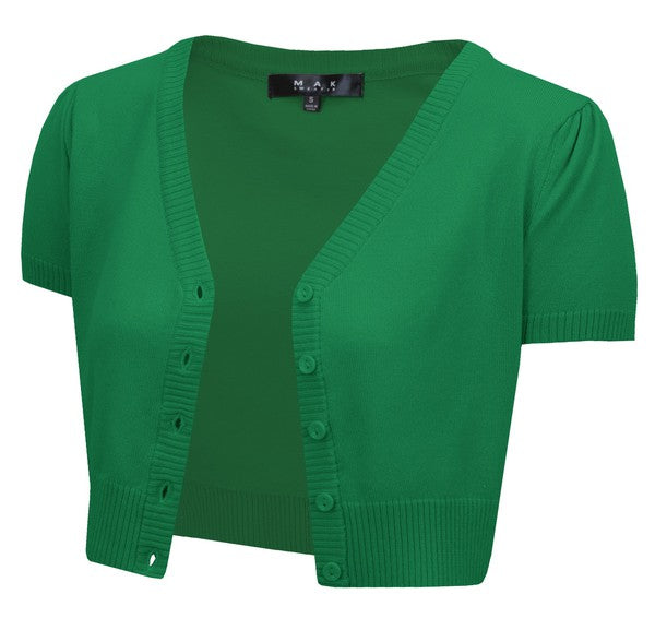 Cropped Bolero Knit Sweater Cardigan Short Sleeve Shop Style & More | Fresh Looks, Everyday Deals & Free Shipping