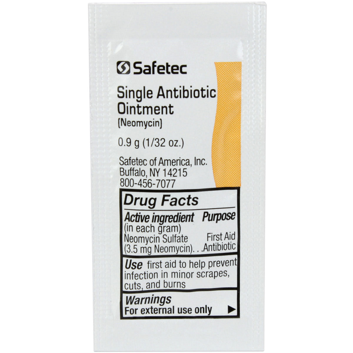 Single Antibiotic (Neomycin) .9gm. Pouch, 144 per box quakekits.com