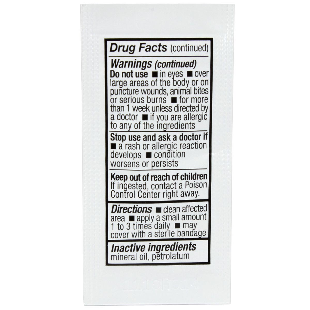 Single Antibiotic (Neomycin) .9gm. Pouch, 144 per box quakekits.com
