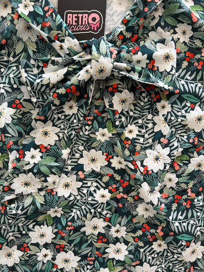 Winter Floral Bow Top Retrolicious
