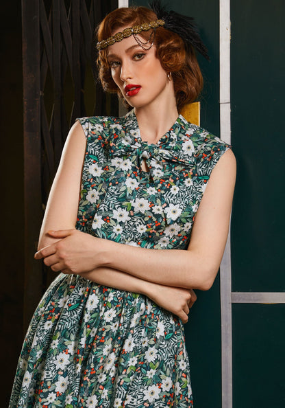 Winter Floral Bow Top Retrolicious
