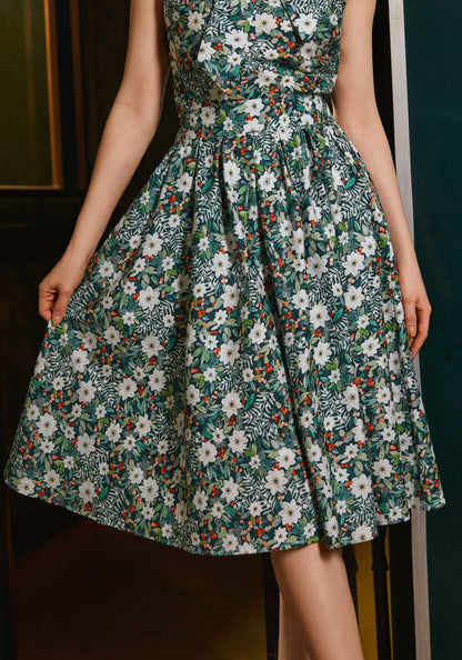 Winter Floral Doris Skirt Retrolicious