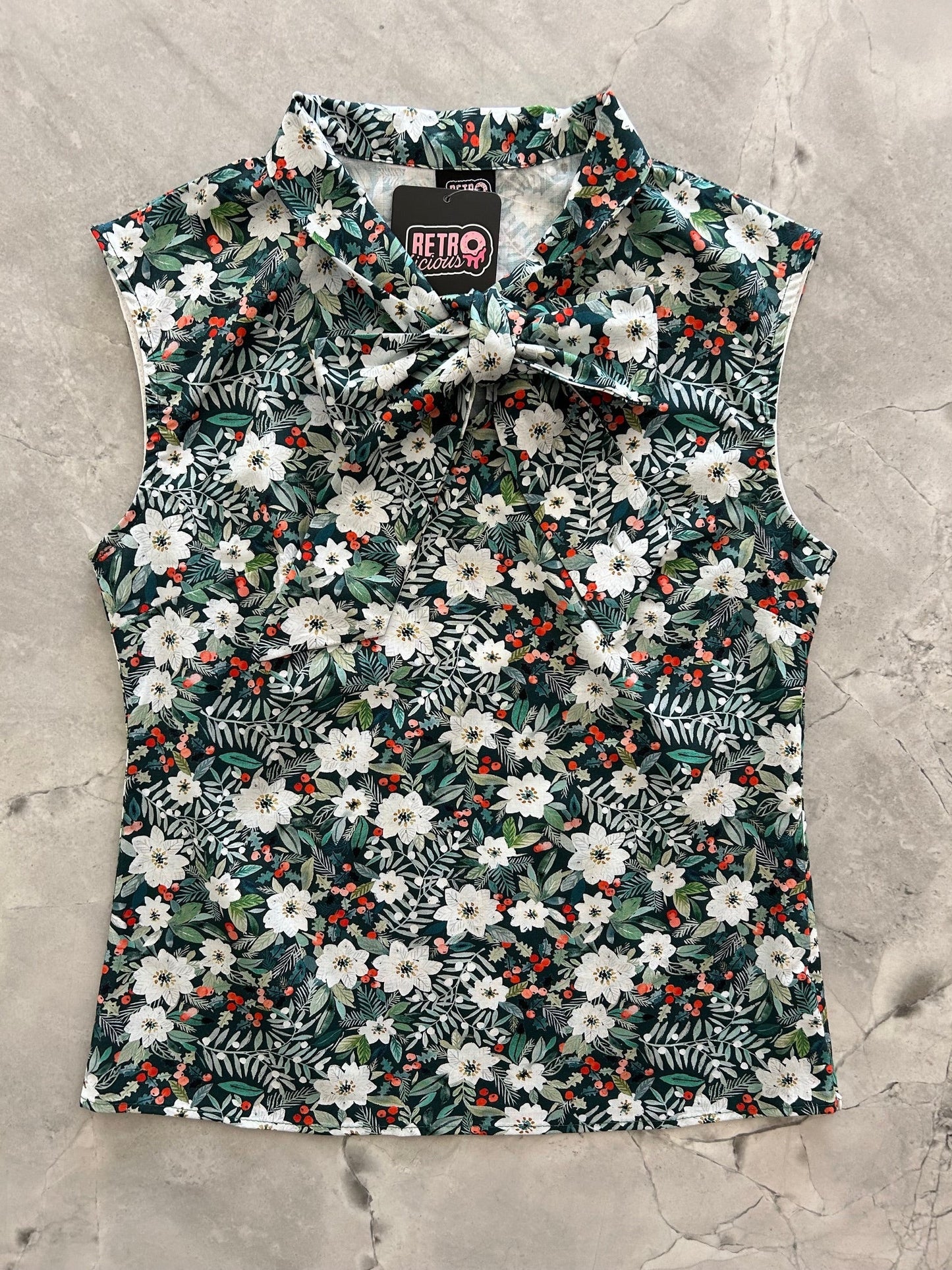 Winter Floral Bow Top Retrolicious