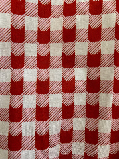 Red Check Kitties Skater Skirt Retrolicious