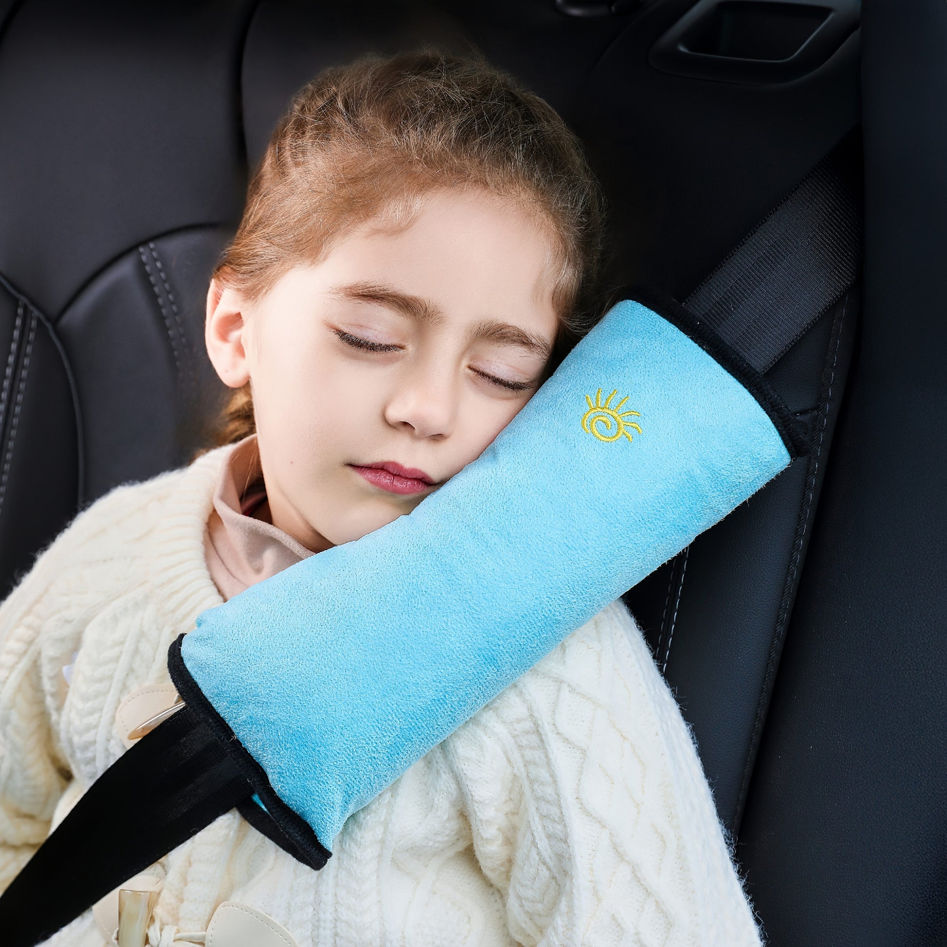 1pc Car Automotive Seat Belt Cover Shoulder Cover Seat Belt Holder Cute Lengthened And Thickened Plush Safety Belt Shoulder Cover, Car Safety Shoulder Guard, Seat Belt Adjustment Retainer, Anti-Strangle Neck Seat Belt NovaCart