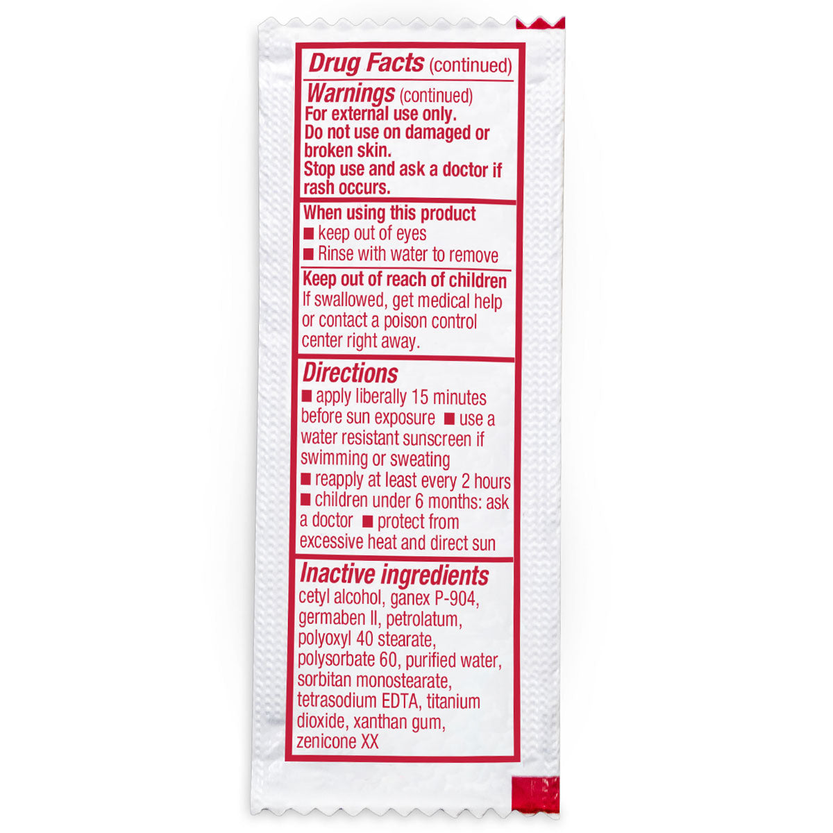 Sunscreen Pouch, 3.5 g. (.123 oz.), 1 each quakekits.com