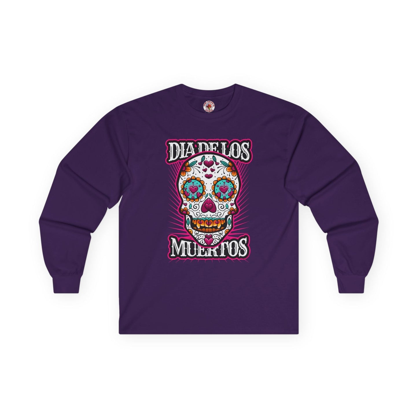 Dia De Los Muertos Skull Long Sleeve Tee The Devil's Pickle