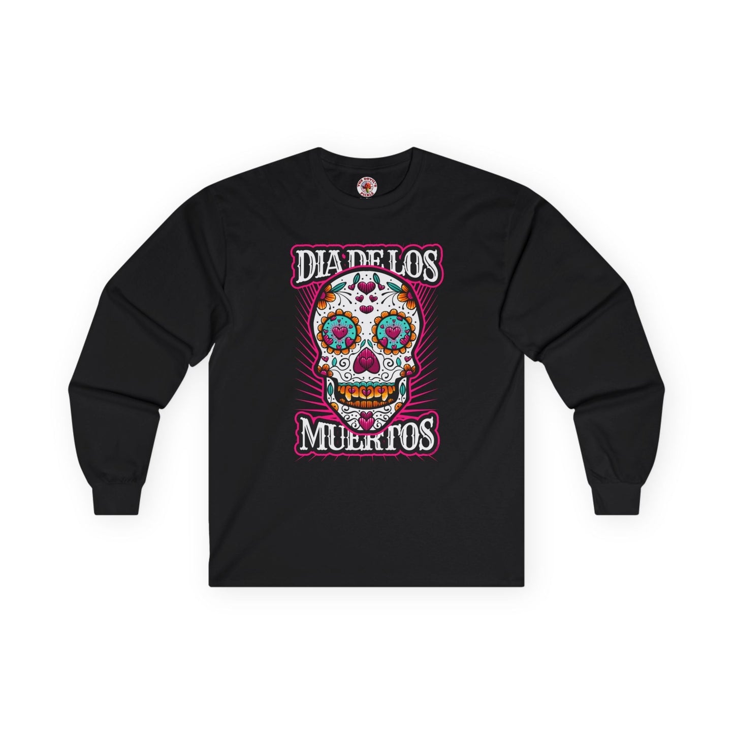 Dia De Los Muertos Skull Long Sleeve Tee The Devil's Pickle