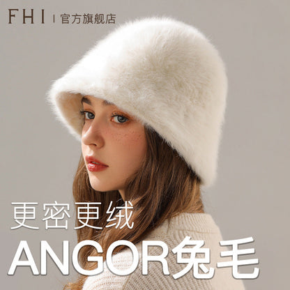 Women’s Real Rabbit Plush Hat – Big Head Circumference Warm Winter Hat FitiqueFit