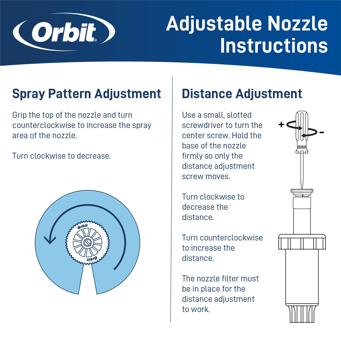 4-ft. Adjustable Pattern Spray Sprinkler Nozzle 53580 Orbit Irrigation