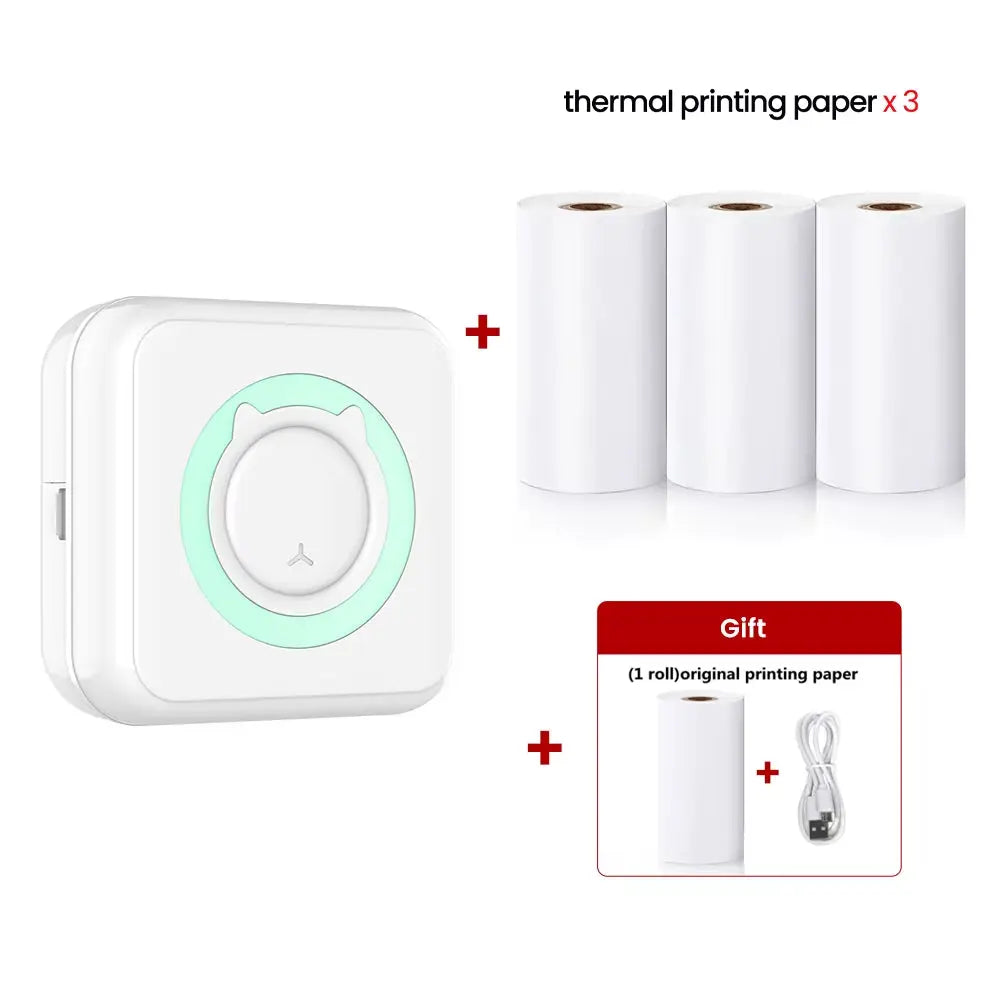 Compact and Colorful Mini Thermal Printer: Bluetooth Wireless Portable Pocket Label Maker for Stickers