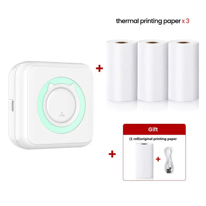 Compact and Colorful Mini Thermal Printer: Bluetooth Wireless Portable Pocket Label Maker for Stickers