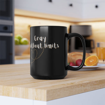 Gray Without Limits Inspirational Mug - 15oz Black Coffee Cup Grayceful LLC