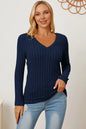 Basic Bae Full Size Ribbed V-Neck Long Sleeve T-Shirt New Era Fashion LLc