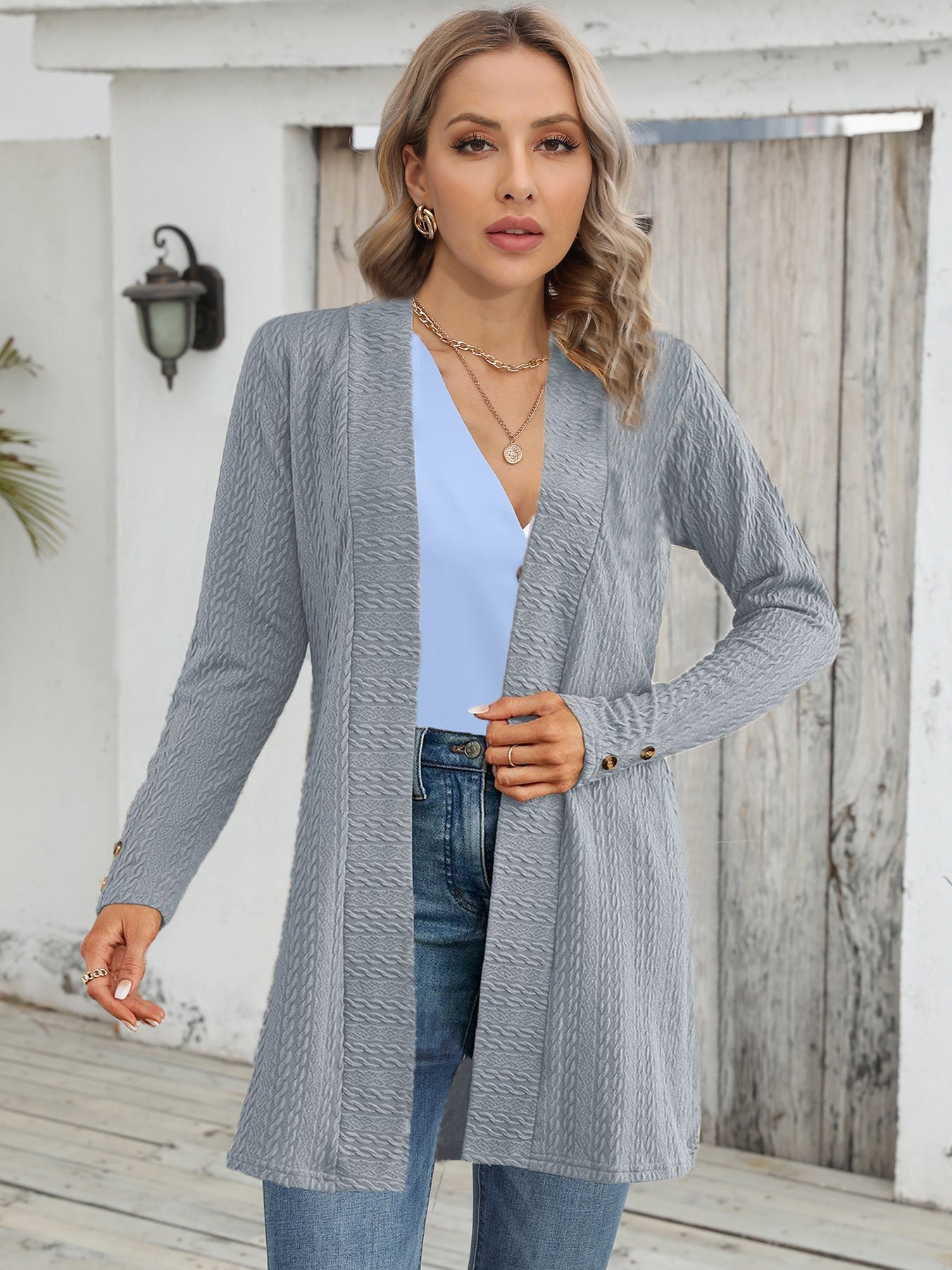 Women’s Button Down Knit Cardigan FitiqueFit