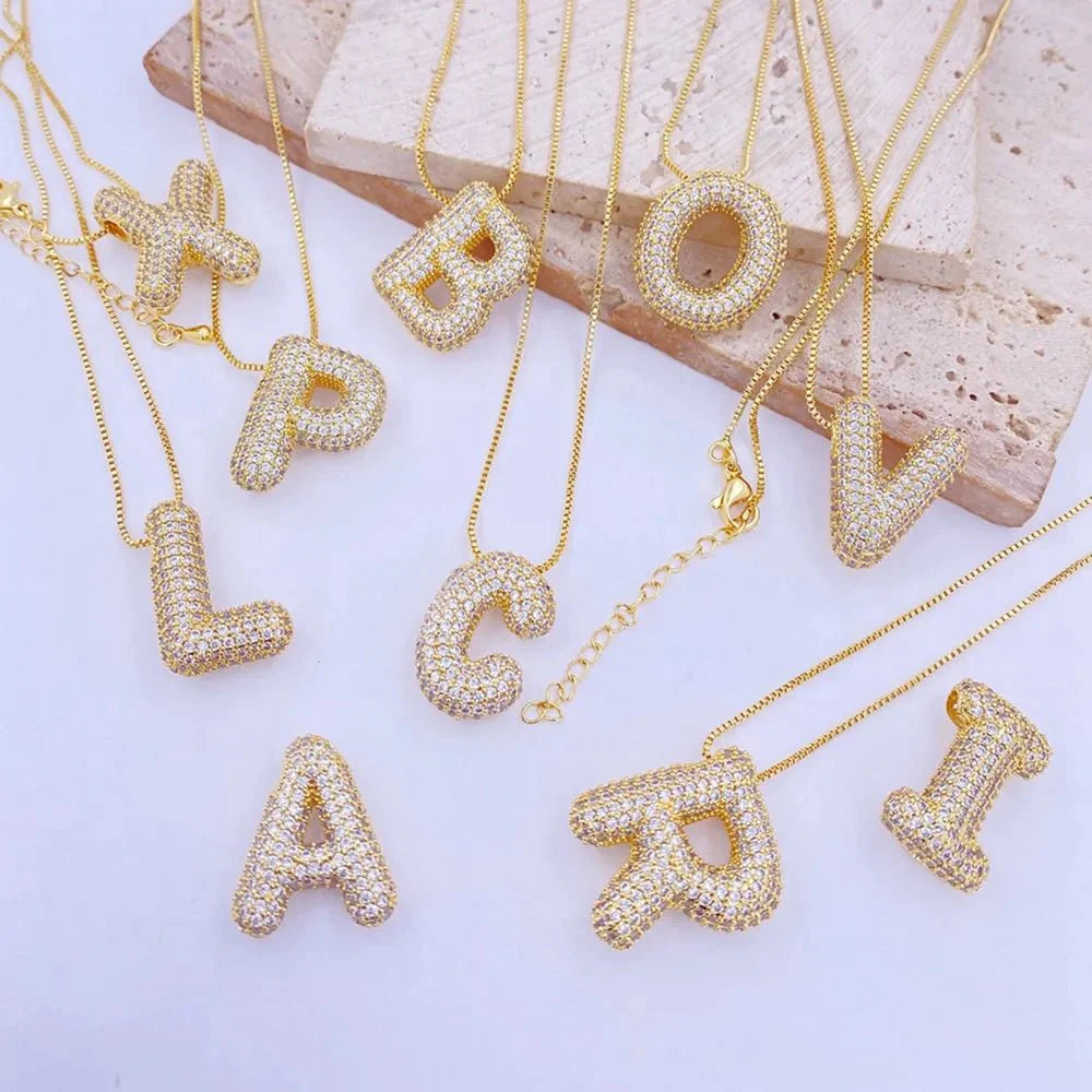 EmberLuxe "Glimmer" Bubble letter Pendant (V-Z) Ivory Embers