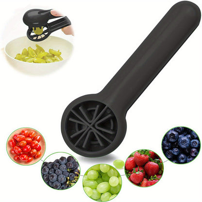 PANCERKA Portable Fruit Cutter - No Blade, Easy Grip Handle, Ergonomic Design for Safe Slicing, Dishwasher Safe, Ideal for Grapes, Cherries, Tomatoes, Strawberries, and Small Fruits, Fruit Slicing Tool | Ergonomic Handle | Du NovaCart