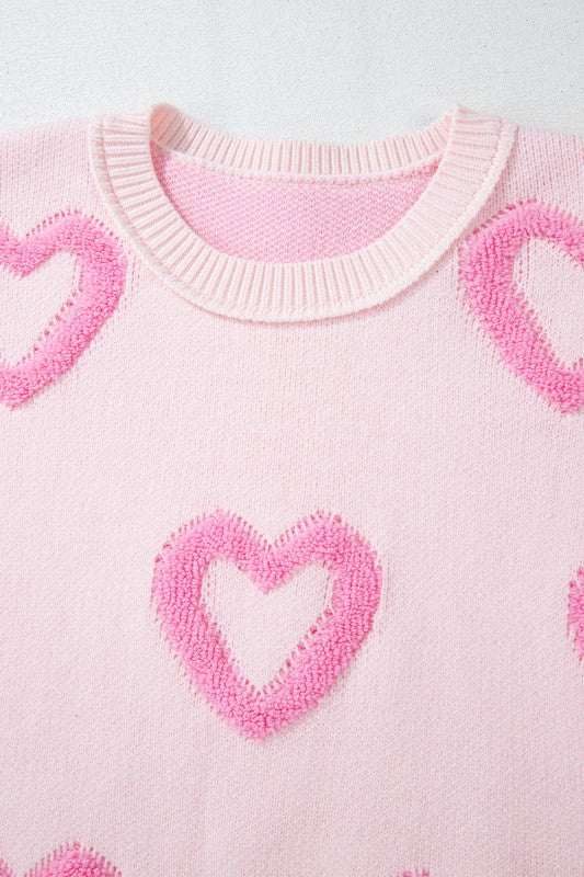 Valentine Heart Bubble Sleeve Baggy Sweater Shop Style & More | Fresh Looks, Everyday Deals & Free Shipping