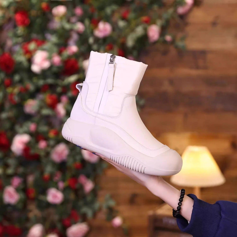 Women’s Winter Plush Snow Boots – Waterproof Side Zip Thick Sole Boots FitiqueFit