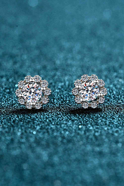 Moissanite Jewelry Floral-Shaped Stud Earrings – Sparkling 1 Carat Design See size chart under “more details” The Fashion Celestial
