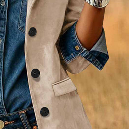 Plus Size Women's Solid Color Blazer Jacket FitiqueFit