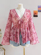 Plus Size Floral Print Chiffon Blouse New Era Fashion LLc