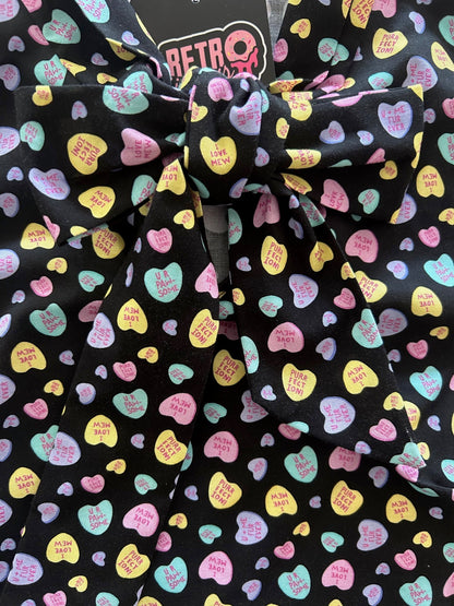 Conversation Hearts Bow Top Retrolicious