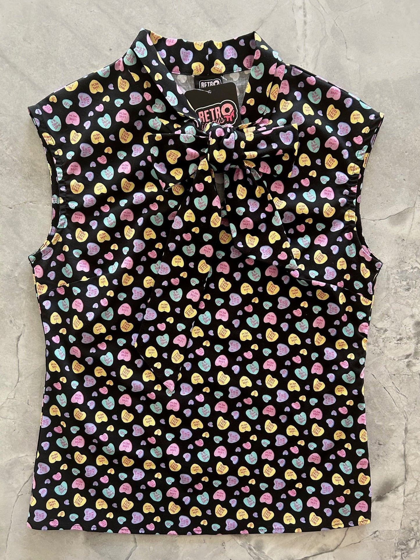 Conversation Hearts Bow Top Retrolicious