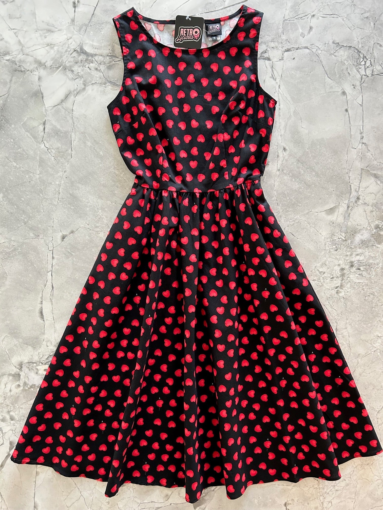 Hearts Midi Dress Retrolicious