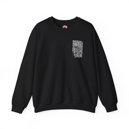 American Flag QR Code Crewneck Sweatshirt The Devil's Pickle