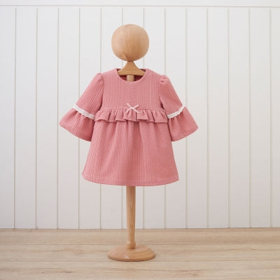 Amethyst Ruffle Bow Dress Honey and Hive
