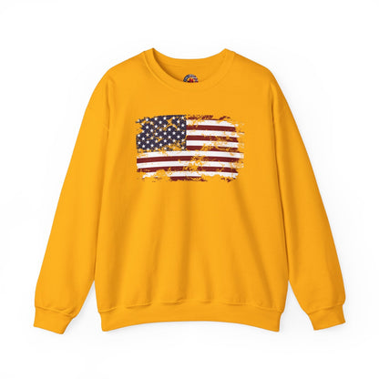 Vintage Style American Flag Crewneck Sweatshirt The Devil's Pickle