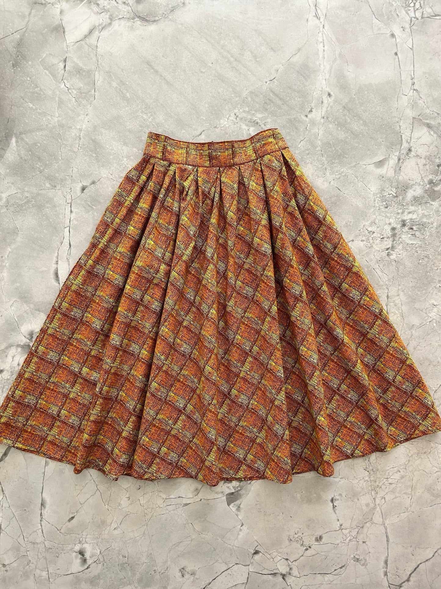Rust Plaid Doris Skirt Retrolicious