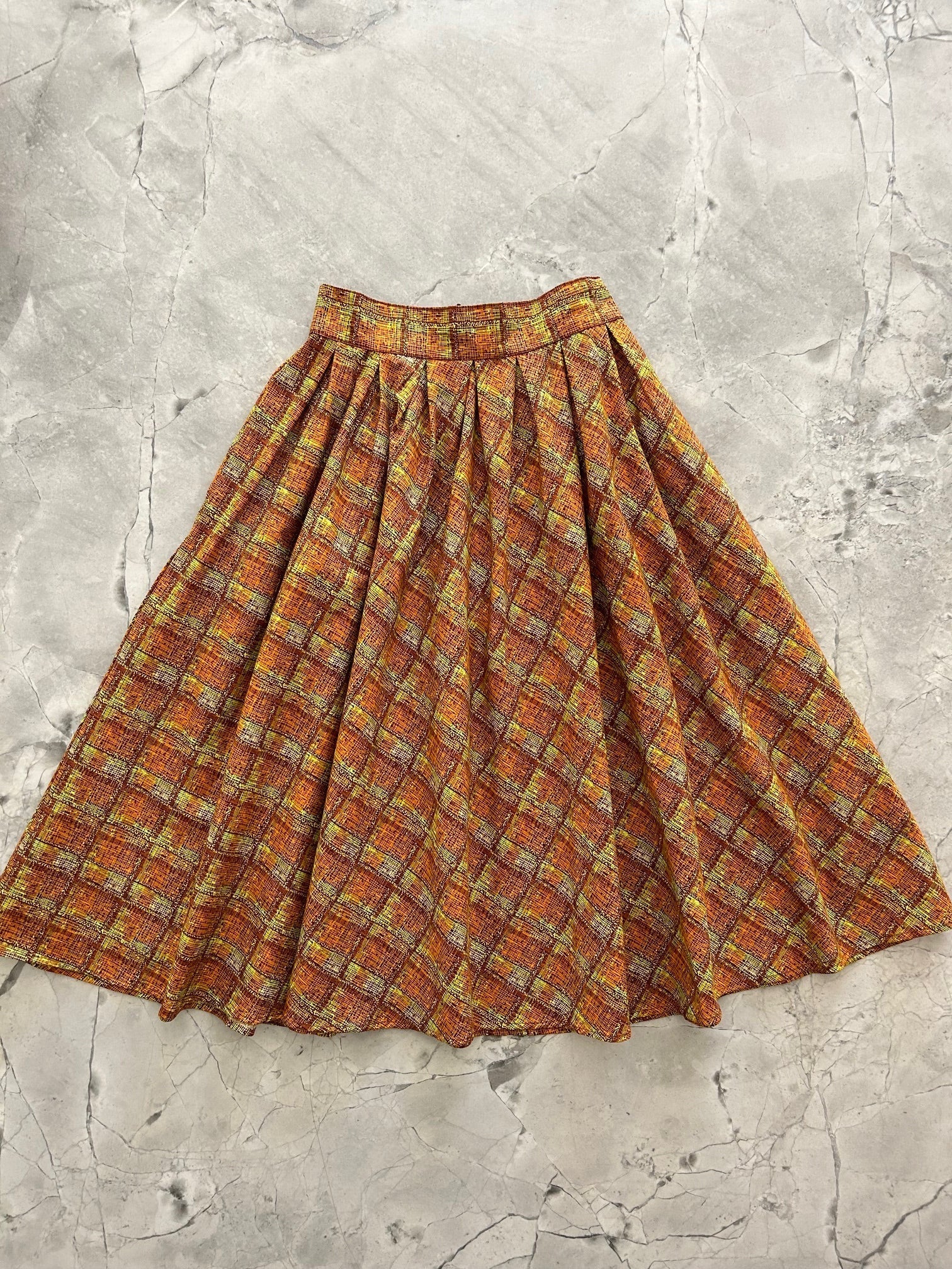 Rust Plaid Doris Skirt Retrolicious