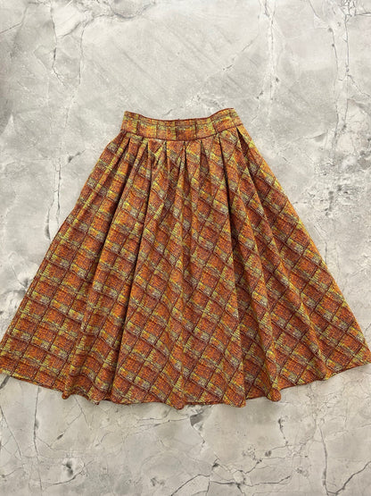 Rust Plaid Doris Skirt Retrolicious
