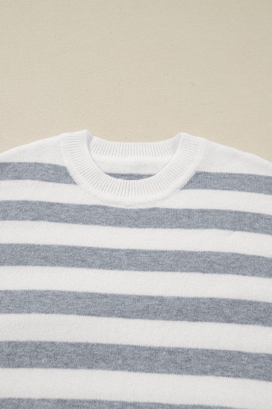 Stripe Ribbed Side-Button Drop Shoulder Sweater Shop Style & More | Fresh Looks, Everyday Deals & Free Shipping