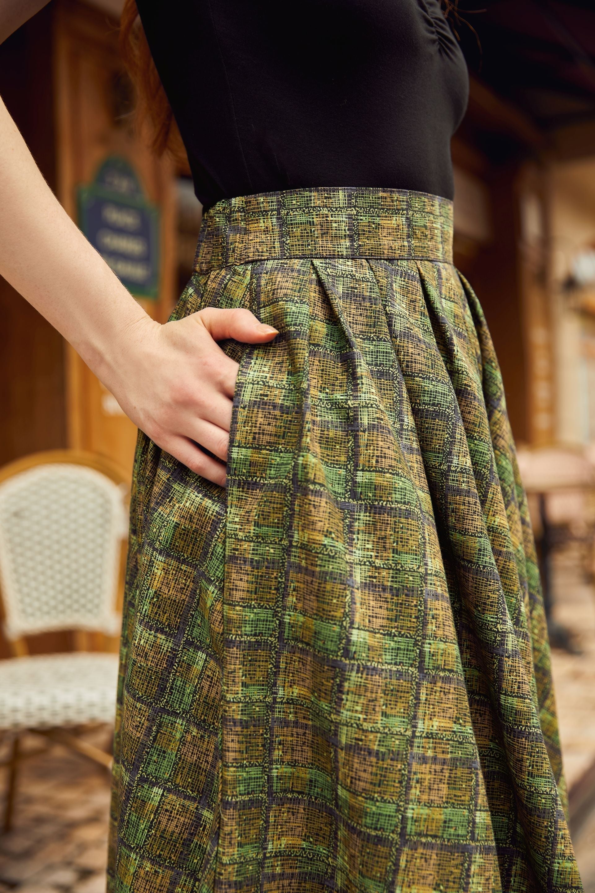 Green Plaid Doris Skirt Retrolicious