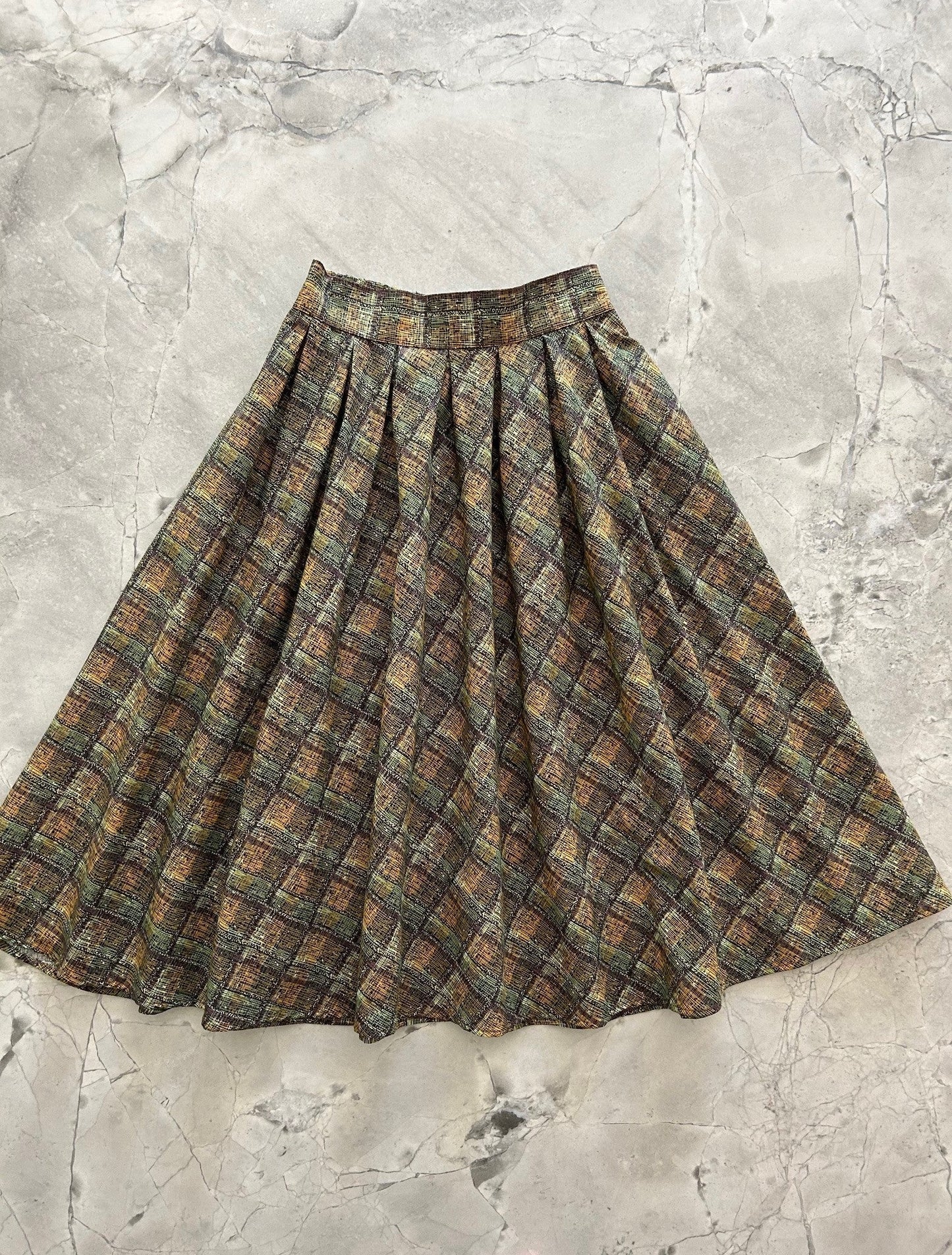 Green Plaid Doris Skirt Retrolicious