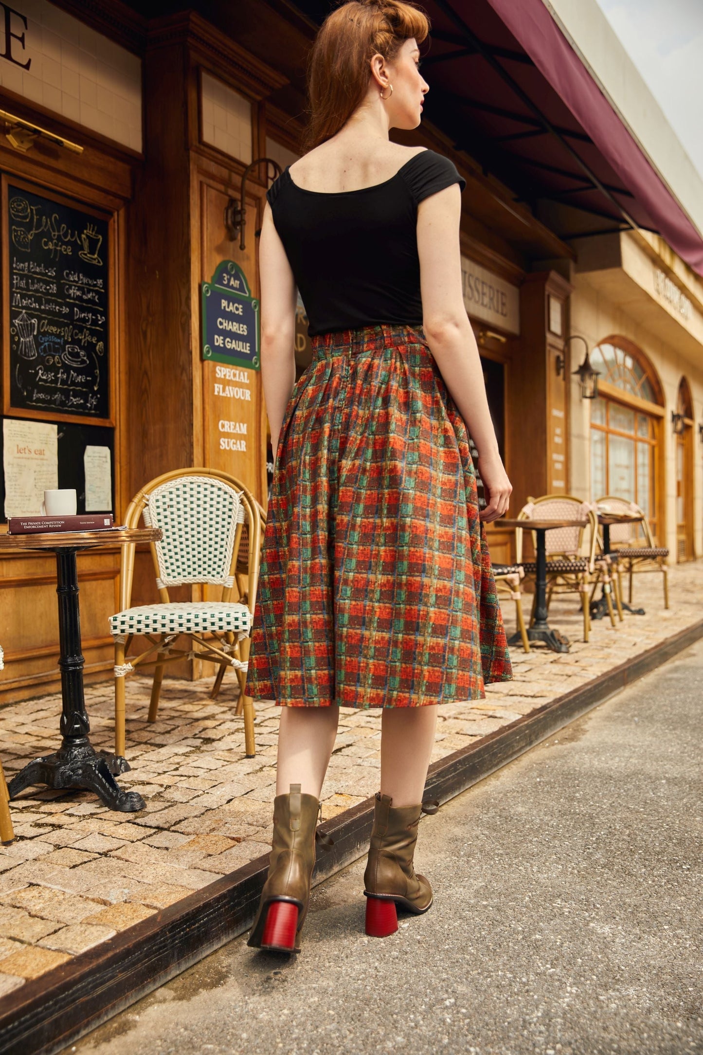 Red Plaid Doris Skirt Retrolicious