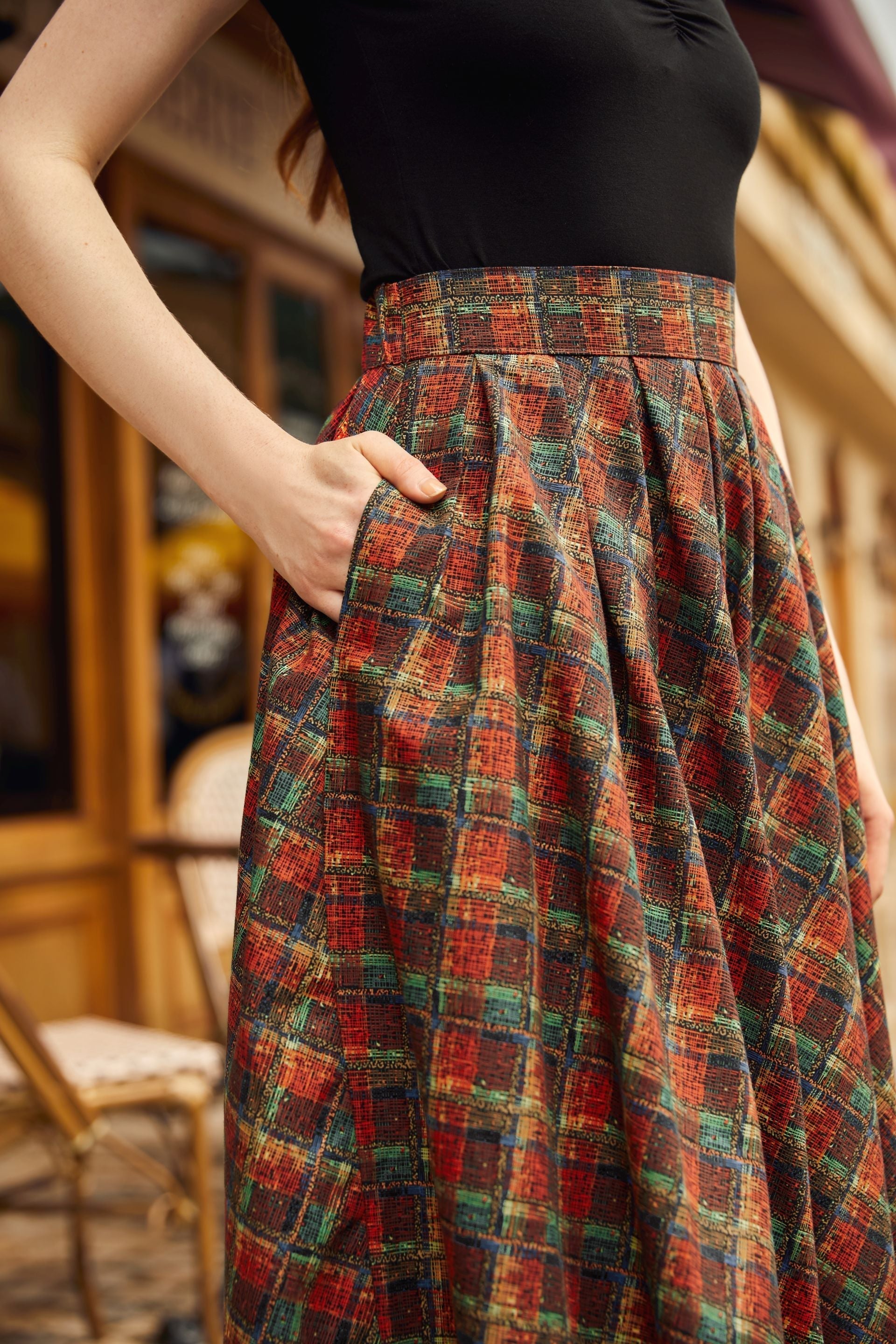 Red Plaid Doris Skirt Retrolicious