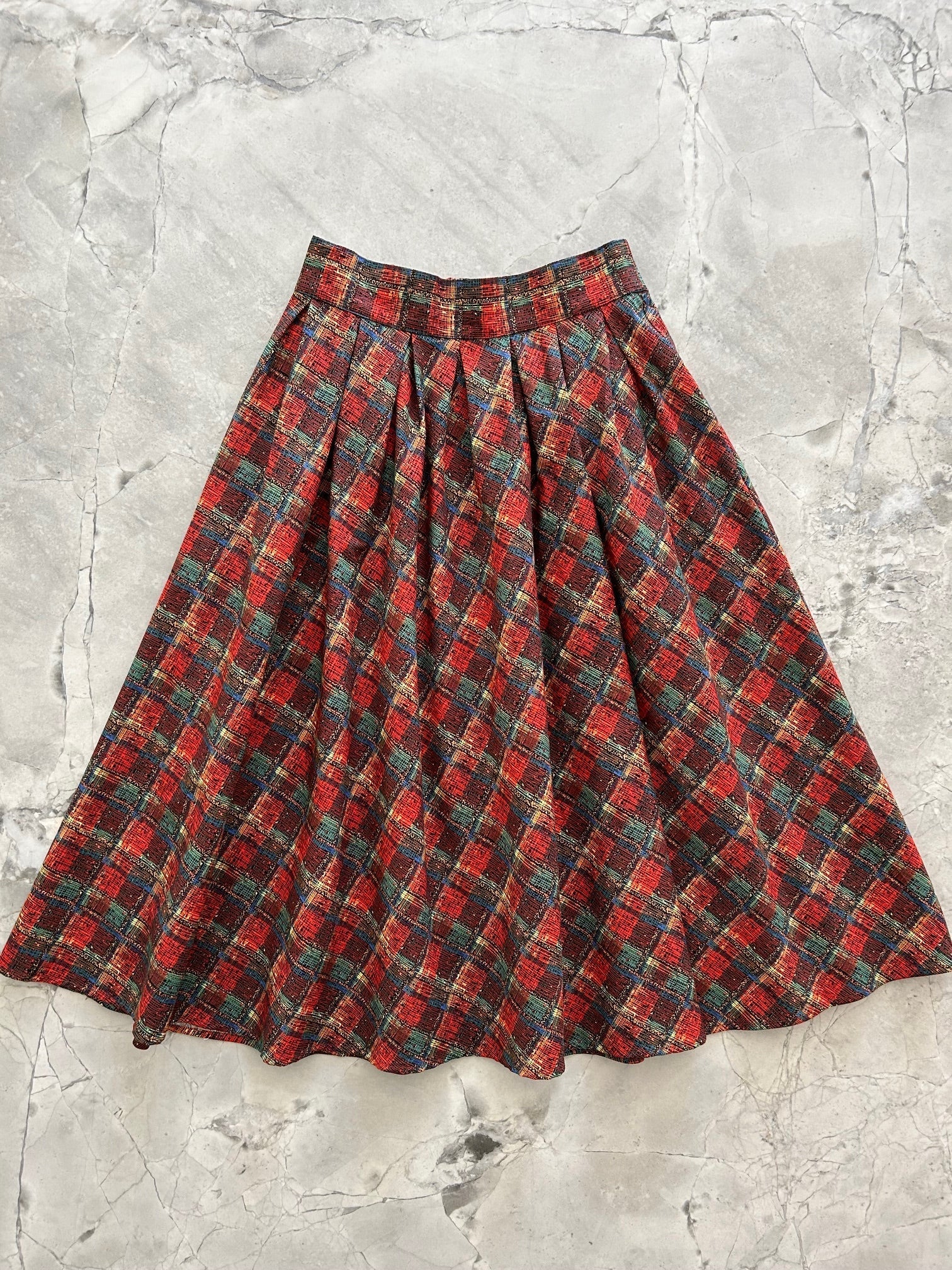 Red Plaid Doris Skirt Retrolicious